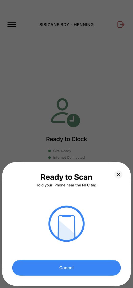 Ready to scan — hold your iPhone near the NFC tag
